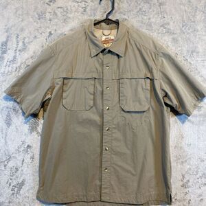 Eddie Bauer Mens Short Sleeve Shirt Sz L Tan‎ Vented Fishing Outdoors Camping